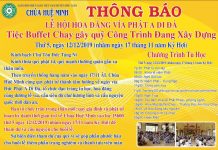 Lễ hội Hoa Đăng vía Phật A Di Đà – Tiệc Buffet chay gây quỹ Công trình đang xây dựng