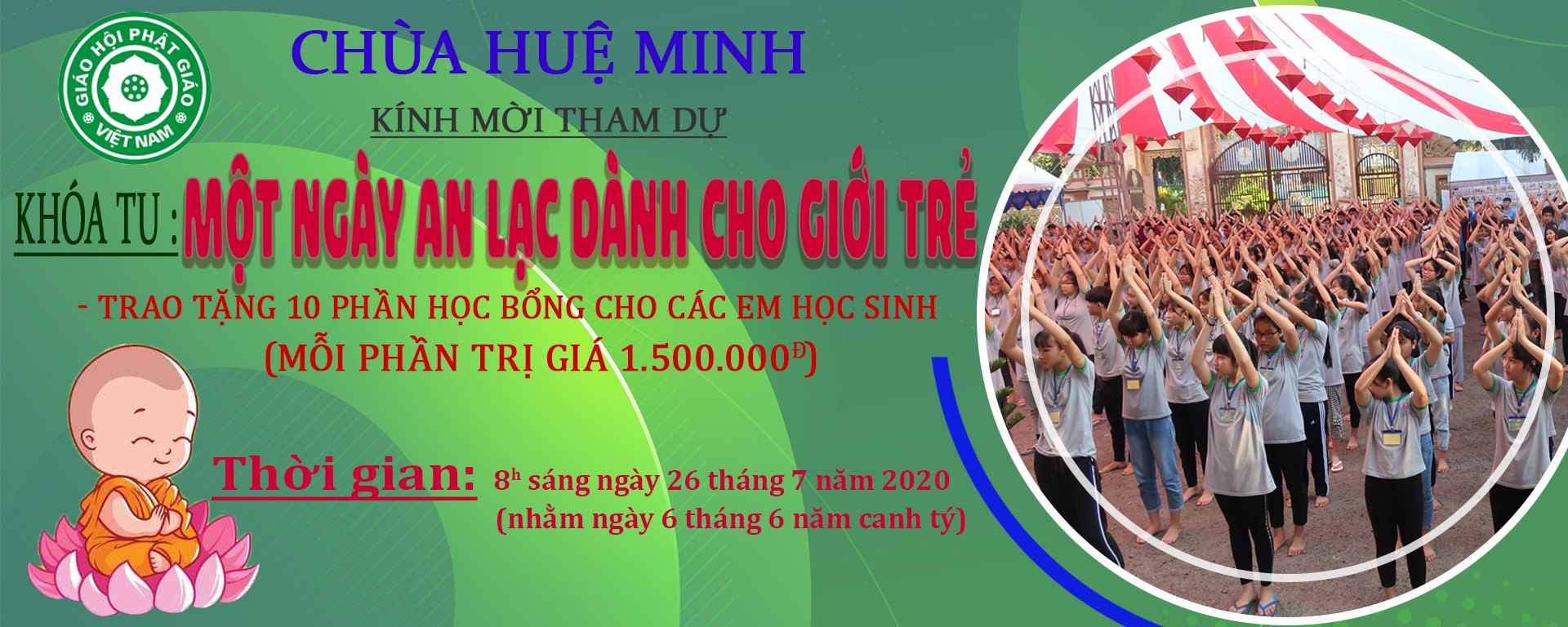 Thông báo khóa tu mùa hè: Một Ngày An lạc Dành Cho Giới Trẻ