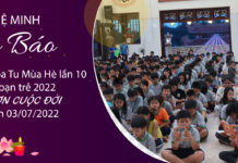 KHÓA TU MÙA HÈ NĂM 2022 – CHÙA HUỆ MINH (Khoá tu đặc biệt dành cho học sinh, sinh viên)