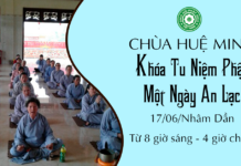 Các khóa tu ở chùa Huệ Minh trong tuần này Khóa Tu Niệm Phật Một Ngày An Lạc