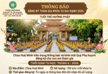 Thông báo Khóa Tu Gia Hạnh 2026